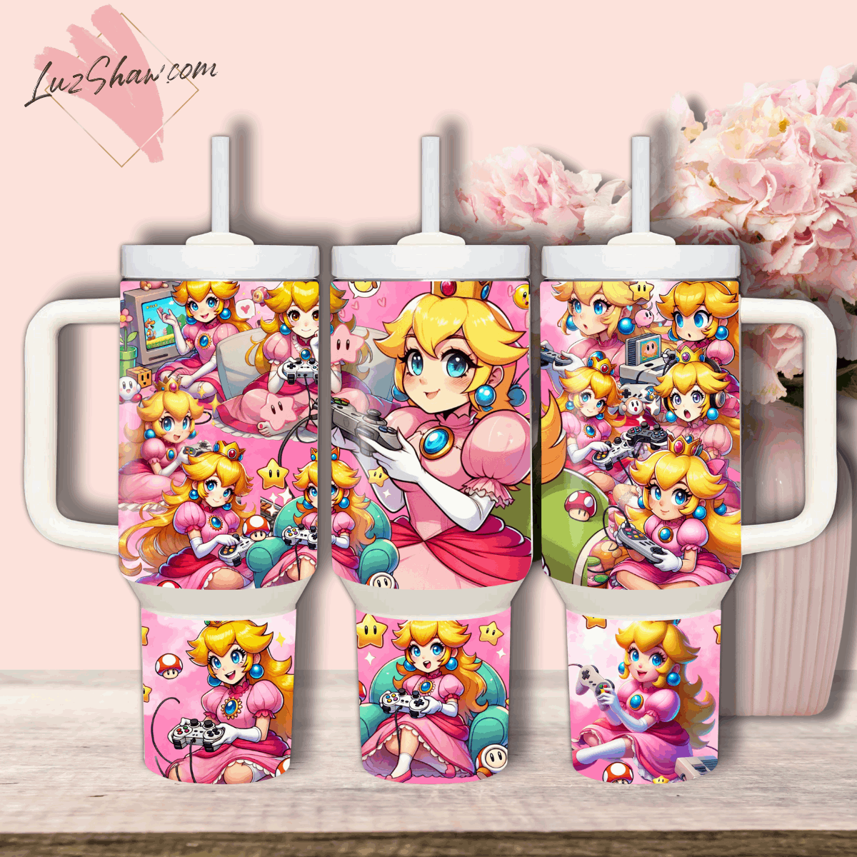 Gamer Animated Characters 40oz Stainless Steel Custom Sublimation Print Tumbler Double Wall Vacuum Insulated Gamer characters Design
