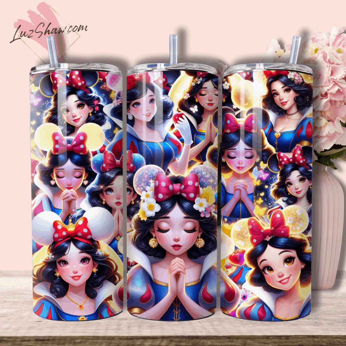 Praying Princess 20oz Stainless Steel Custom Sublimation Print Tumbler Double Wall Vacuum Insulated Choose from 11 Princesses