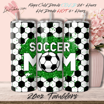 Soccer Mom 20oz Stainless Steel Custom Sublimation Print Double Wall Vacuum Insulated Tumbler