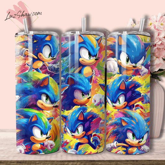 Animated Characters Watercolor Art in 3 Design Choices 20oz Stainless Steel Custom Sublimation Print Tumbler Double Wall Vacuum Insulated Watercolor Art Design