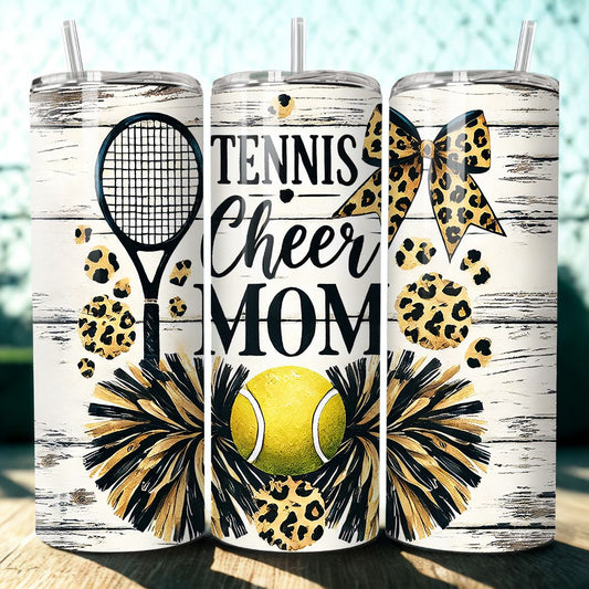 Tennis Cheer Mom 20oz Stainless Steel Custom Sublimation Print Double Wall Vacuum Insulated Tumbler