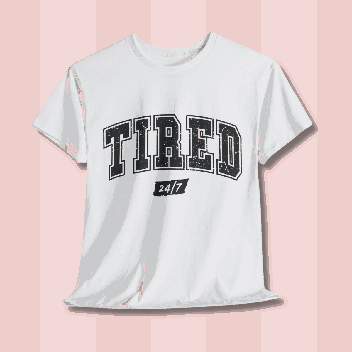 Tired 24/7 Unisex Heavy Cotton Tee - Comfy Casual Wear for Everyday Life